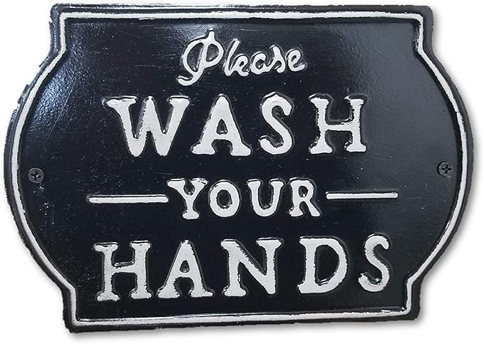 "Please Wash Your Hands Vintage Metal Farmhouse Sign for Bathroom & Kitchen Décor 8.5" x 6" (Sma... | Amazon (US)