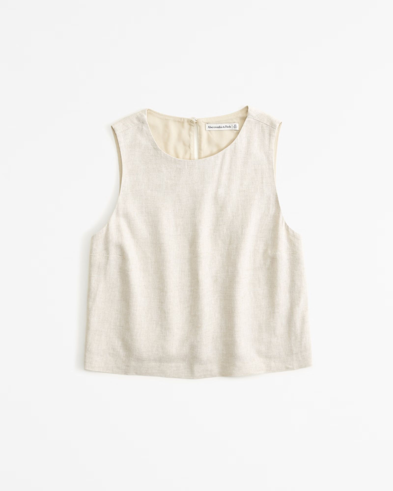 Linen-Blend High-Neck Set Top | Abercrombie & Fitch (US)