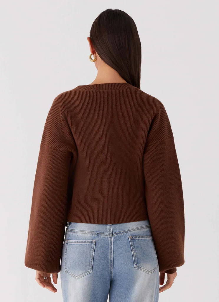 Daphne Knit Cardigan - Chocolate | Peppermayo (Global)