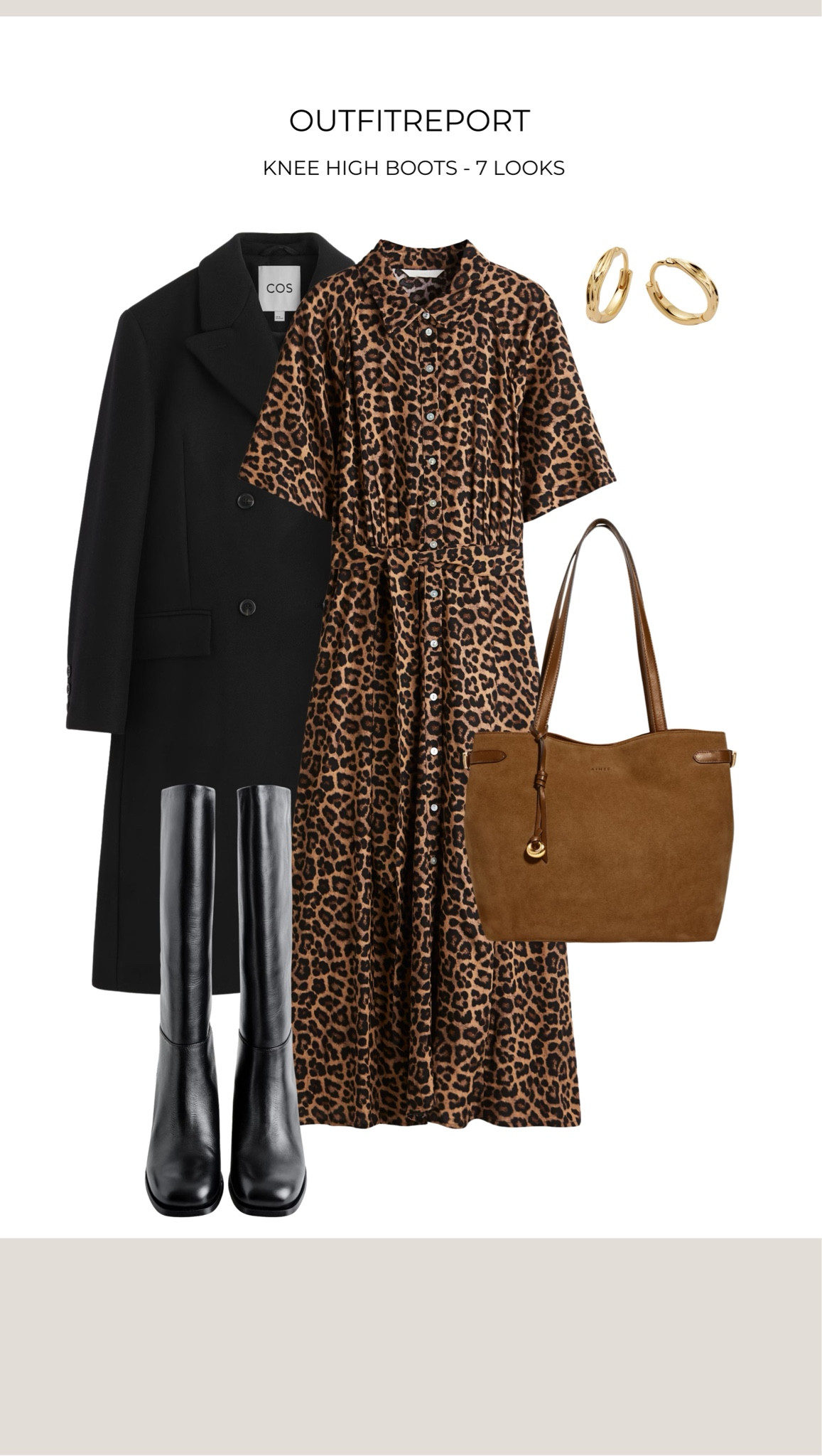 Leopard maxi dress knee high boots black coat jacket 

#LTKwinter #LTKautumn #LTKeurope