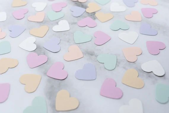 200 Candy Heart Confetti | Conversation Heart Confetti, Valentine's Day, Pastel Hearts, Pastel Co... | Etsy (US)