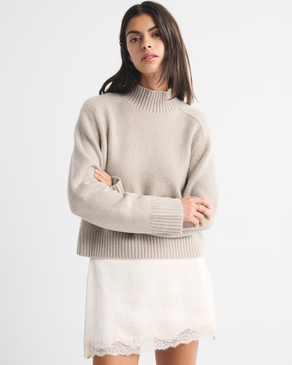 Women's Easy Mockneck Sweater | Women's New Arrivals | Abercrombie.com | Abercrombie & Fitch (US)