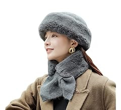 Women's Winter Panama Faux Fur Caps Set Hat Scarf Beanie Winter Scarf Hats Hat for Women Hat Knit... | Amazon (US)