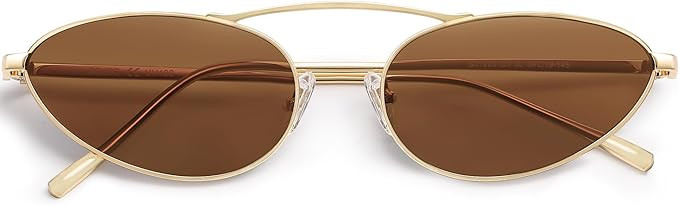 SOJOS Retro Narrow Cat Eye Sunglasses Women Men 90s Vintage Small Metal Frame Sunnies SJ1223 | Amazon (US)