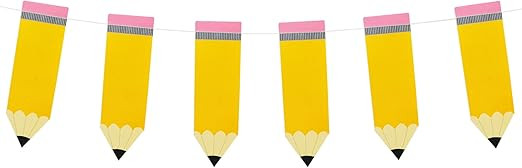 Partyprops Pencil Banner | Pencil Garland | Kindergarten Banner | Classroom Decor | Pencil Party ... | Amazon (US)
