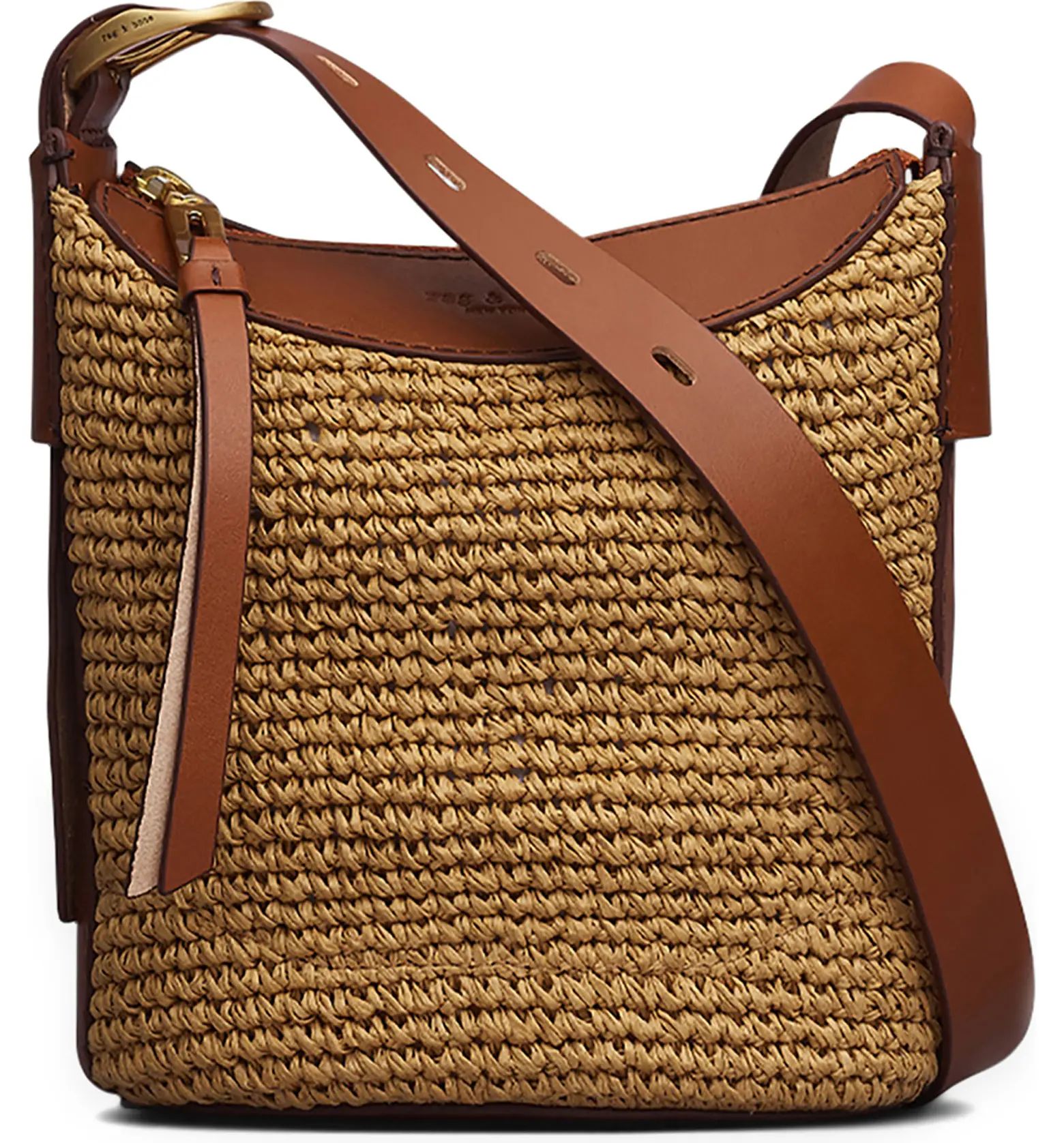 Belize Mini Straw & Leather Bucket Bag | Nordstrom