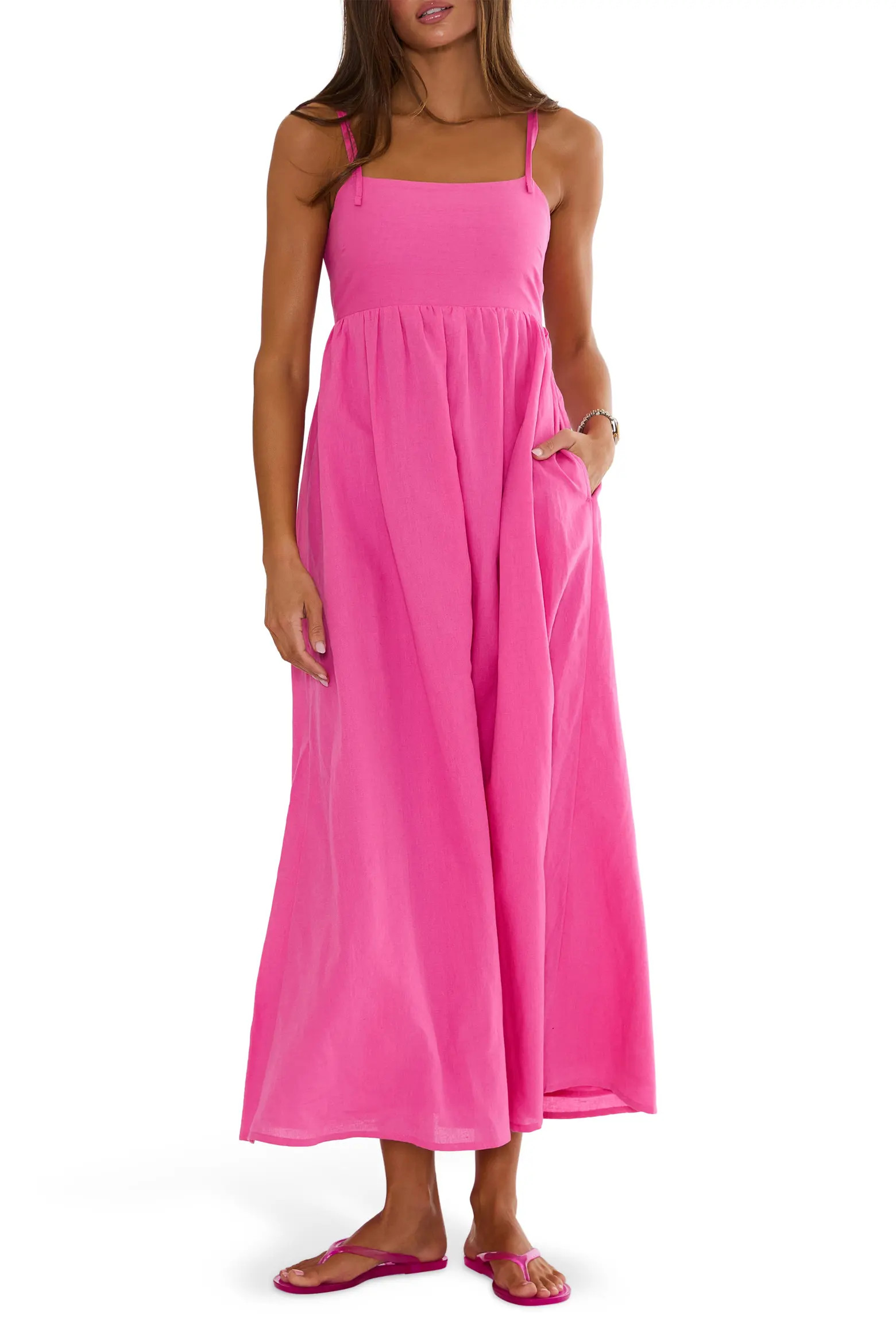 Valory Tie Strap Cotton & Linen Cover-Up Maxi Dress (Women) | Nordstrom | Nordstrom