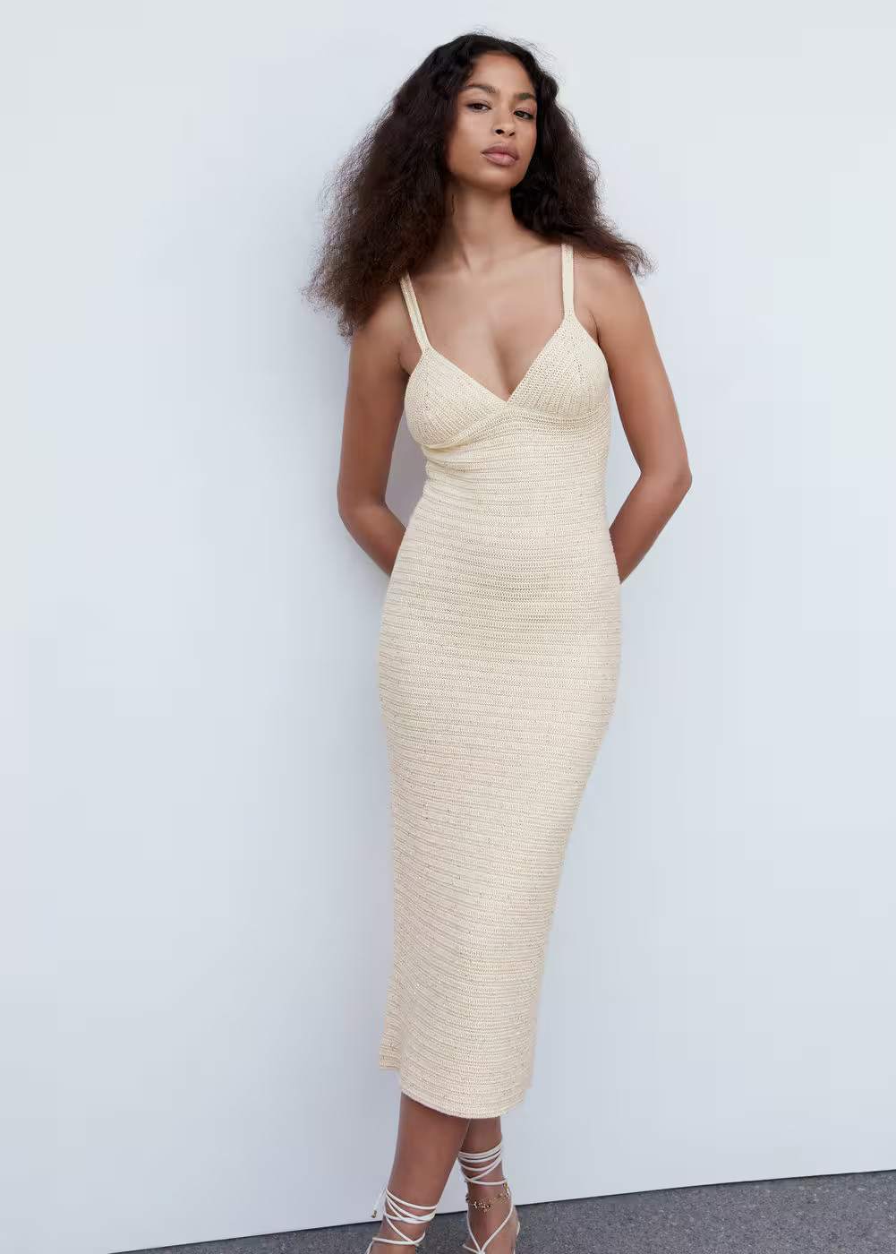 Knitted dress with sequin detail -  Women | Mango USA | MANGO (US)