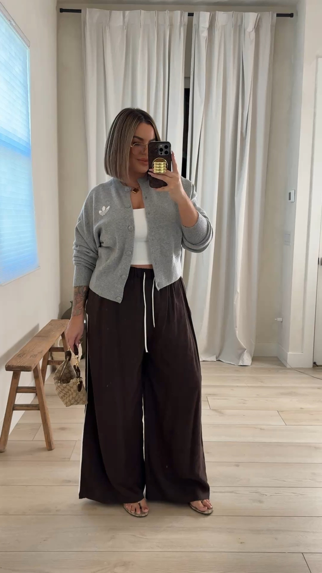 All size L 
Pants reg length but they comes in lengths. Worth the splurge !! 
I also linked a similar option from target as well.