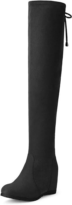 DREAM PAIRS Women's Over The Knee Thigh High Wedge Heel Boots | Amazon (US)