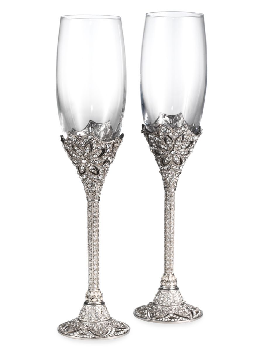 Windsor Silver 2-Piece Flute Glass Set | Saks Fifth Avenue