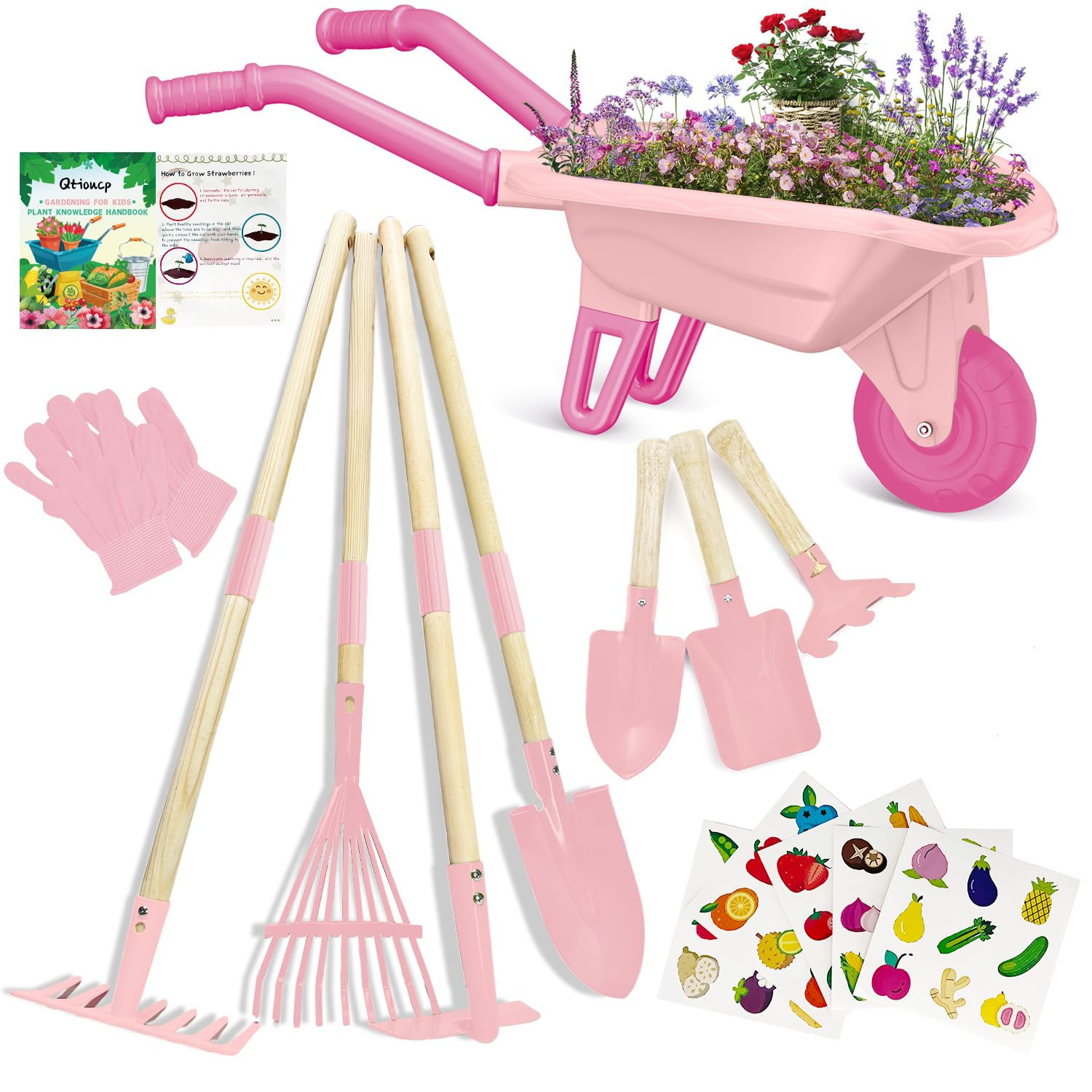 Kids Gardening Tools Set with Wheelbarrow Outside Outdoor Toys Backyard Garden Play Educational S... | Amazon (US)