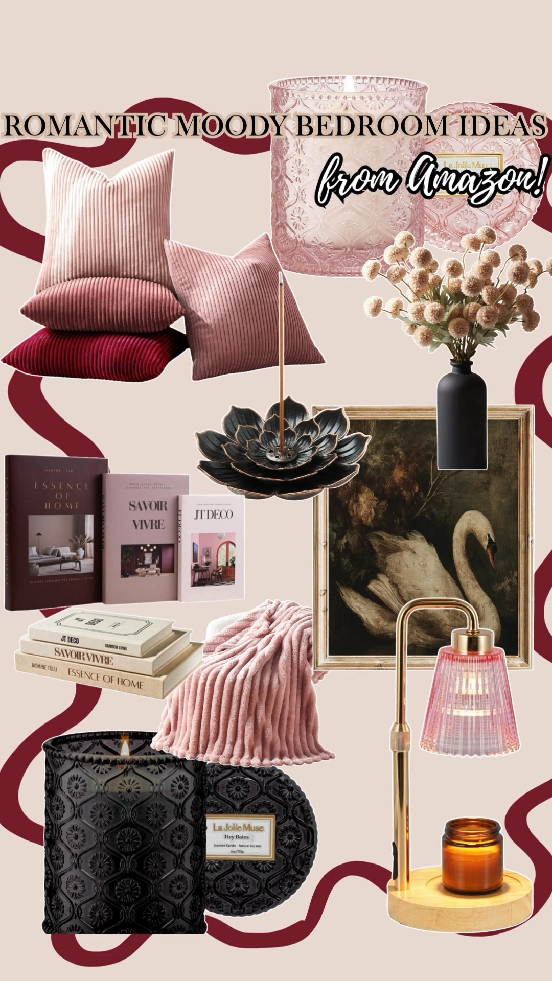 A romantic, moody neutral bedroom blends soft pink shadows, layered textures, and warm dark tones to create a space that feels intimate and effortlessly cozy for Valentines Day decor! 

#LTKGiftGuide #LTKHome #LTKSeasonal