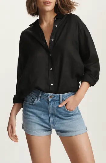 Oversize Linen Button-Up Shirt | Nordstrom