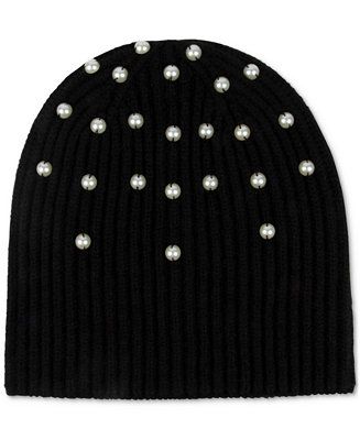 kate spade new york Imitation Pearl Wool Beanie & Reviews - Hats, Gloves & Scarves - Handbags & A... | Macys (US)