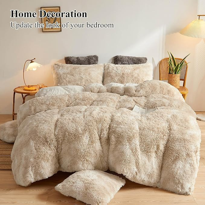 XeGe Tie Dye Faux Fur Fluffy Throw Pillow Cases, Plush Shaggy Soft Furry Pillowcases, Marble Prin... | Amazon (US)