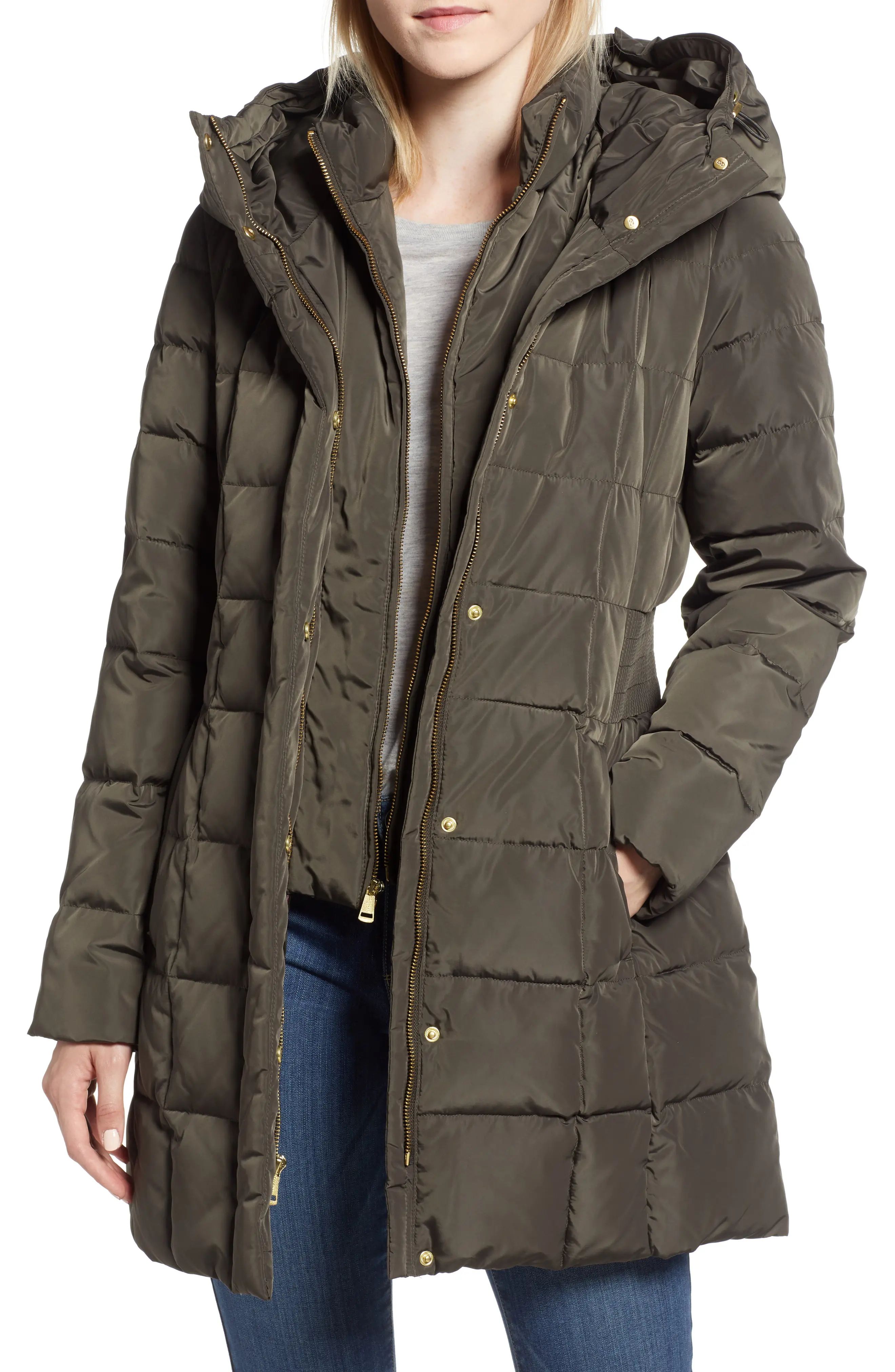 Cole Haan Signature Cole Haan Hooded Down & Feather Jacket in Forest at Nordstrom, Size X-Small | Nordstrom