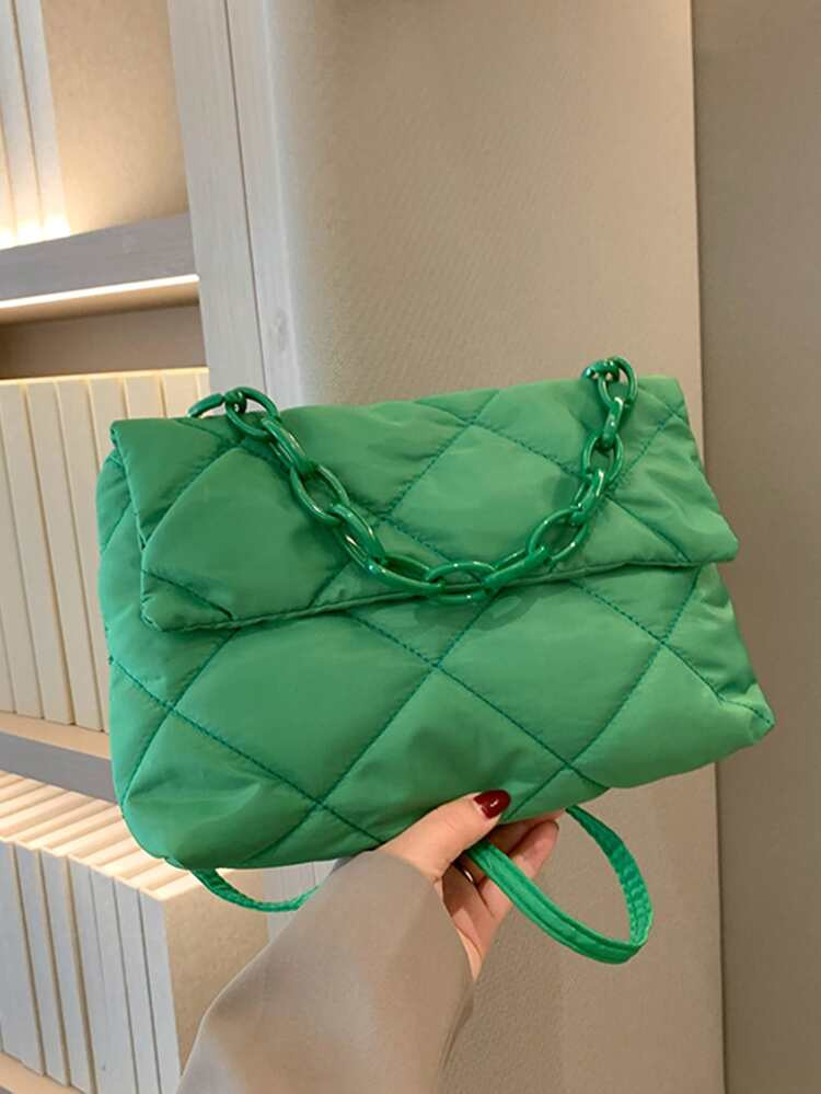 Quilted Chain Flap Square Bag | SHEIN