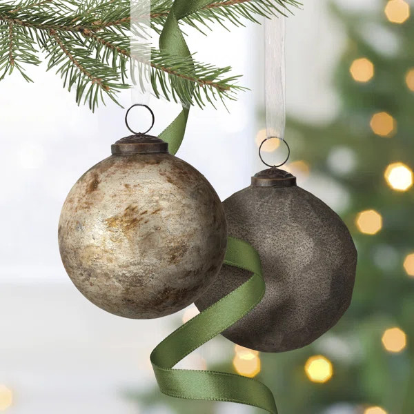 4" Glass Art Ball Ornament Set of 4 | Wayfair North America