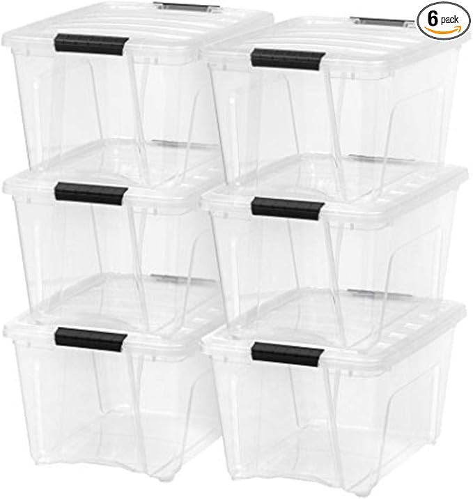 IRIS USA TB Clear Plastic Storage Bin Tote Organizing Container with Durable Lid and Secure Latch... | Amazon (US)