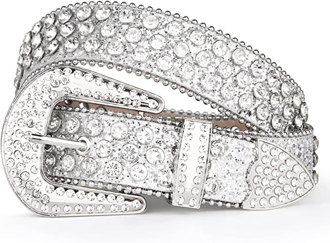 UnFader Womens Men Rhinestone Western Belts Bling Cowgirl Designer Diamond Studded Belts for Jean... | Amazon (US)