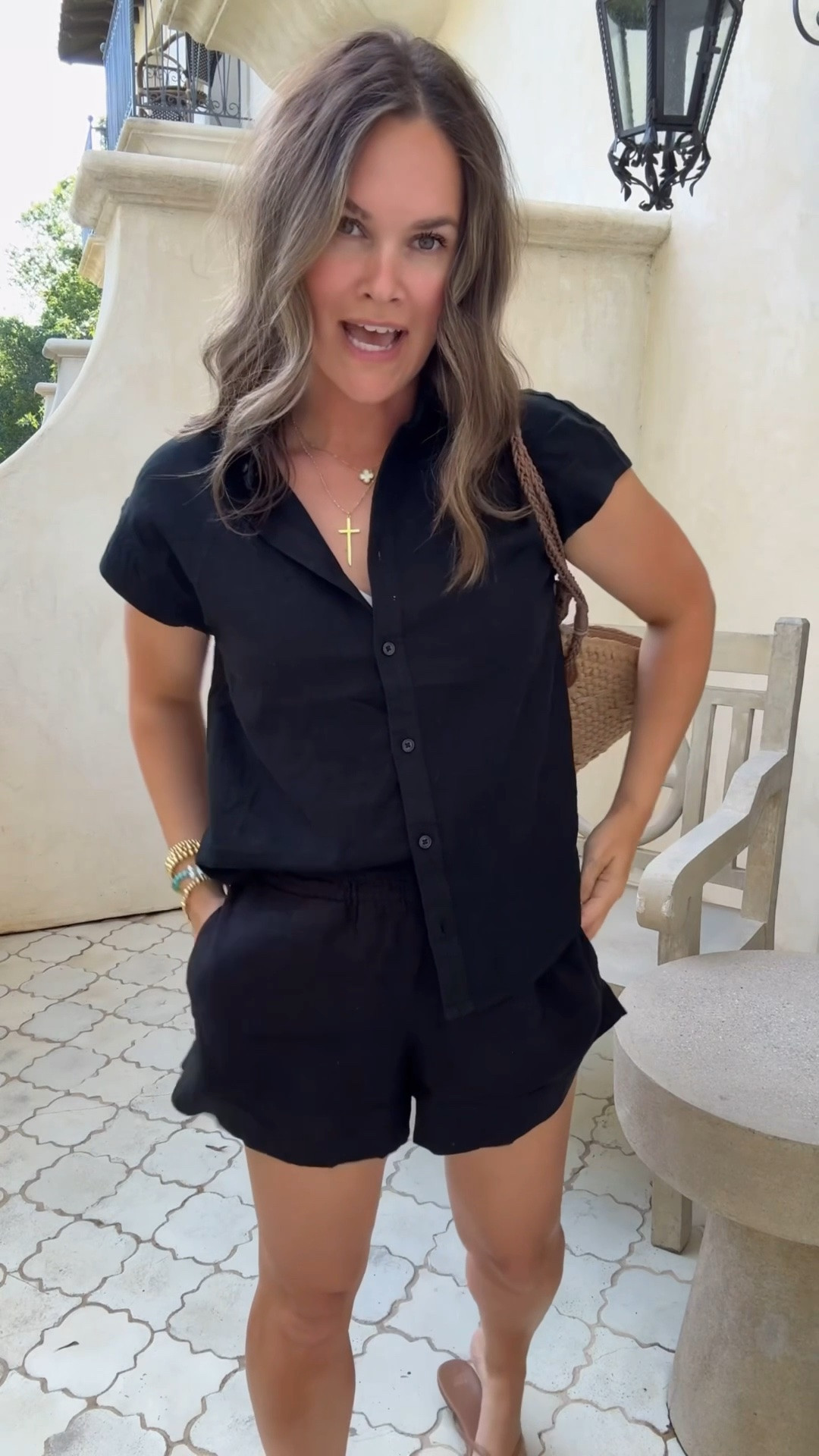 Found the perfect linen set at Target! It gives that effortless Banana Republic look without the price tag. Such an easy throw-on outfit for summer, and it comes in white too 🤍☀️

#LTKmomlife #LTKSeasonal #LTKootd