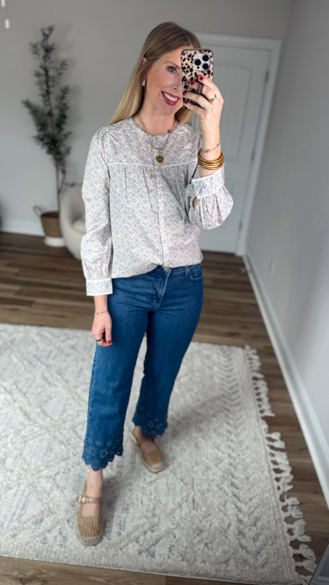 Daily try on, Walmart outfit, Walmart fashion, Walmart try on, time and tru, floral blouse 

#LTKmomlife #LTKgrwm #LTKootd