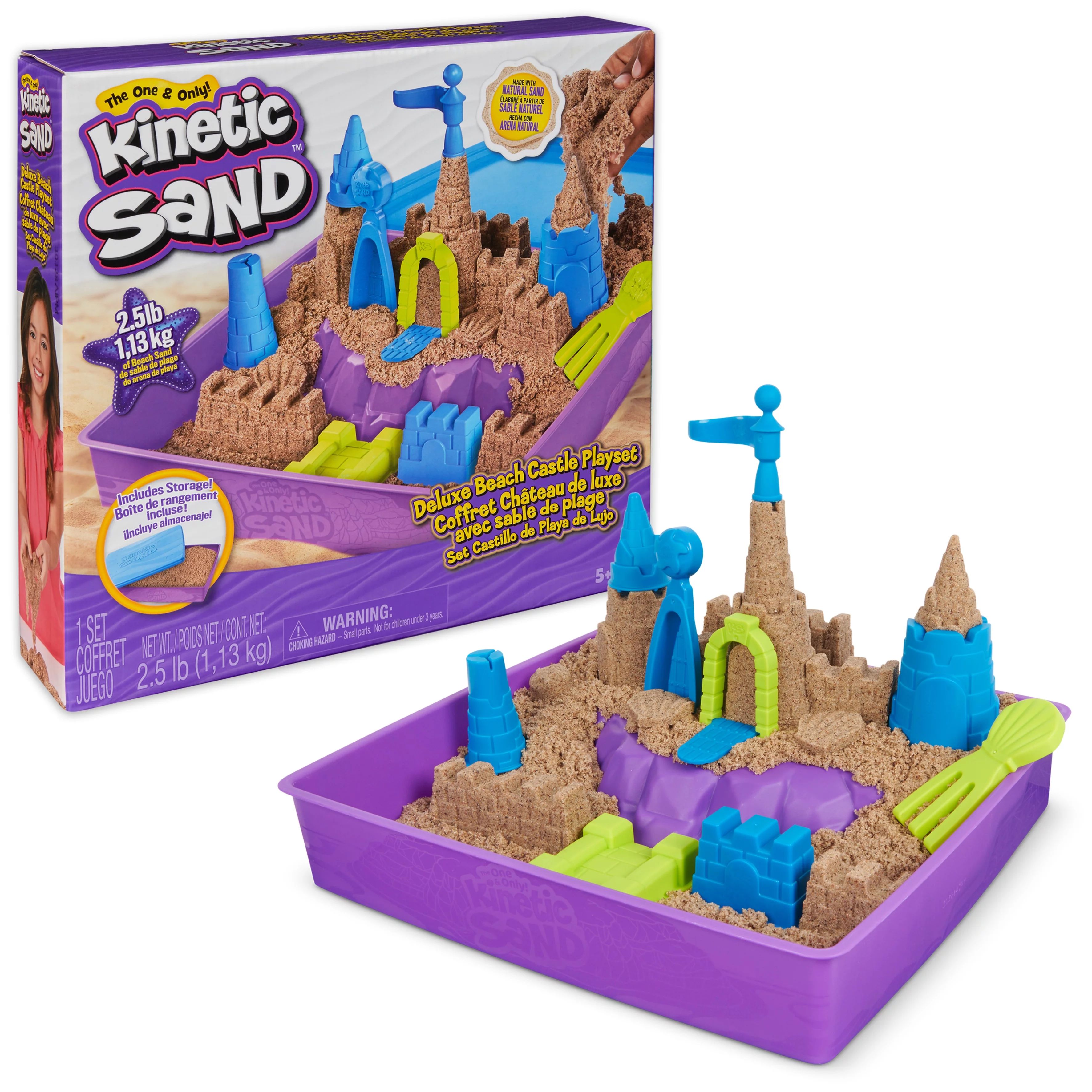 Kinetic Sand Deluxe Beach Castle Set with Molds & Tools - Walmart.com | Walmart (US)