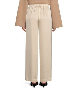x Elizabeth Damrich Candlelight Drapey Satin Wide-Leg Pant | Dillard's