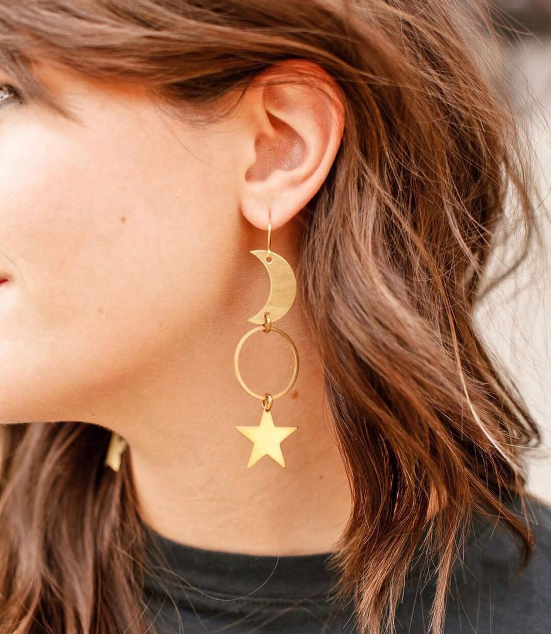 Rhiannon Moon and Star Earrings | Etsy (US)