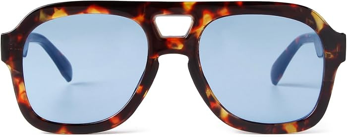 Trendy Blue Aviator Sunglasses for Women Tortoise Shell Sunglasses | Amazon (US)