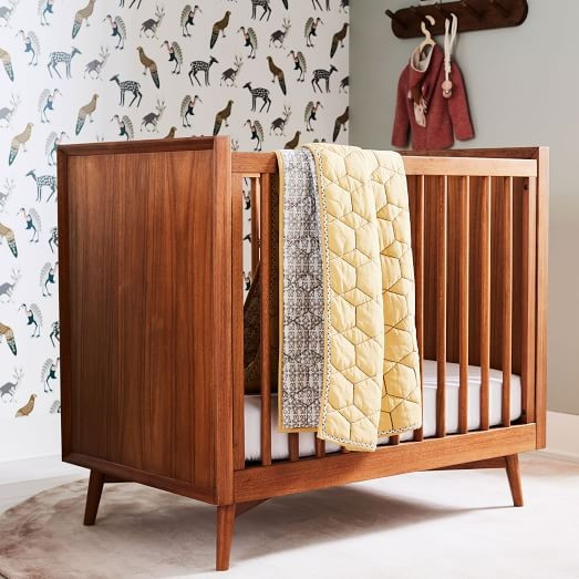 Mid-Century Mini Crib + Mattress Set - Acorn | West Elm (US)
