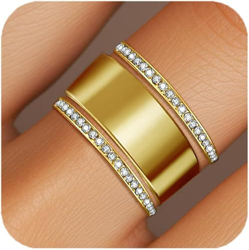 2-Pack 14K Gold Plated Stacking Rings for Oura Ring Gen 4/Gen 3, Cubic Zirconia Simulated oura ri... | Amazon (US)