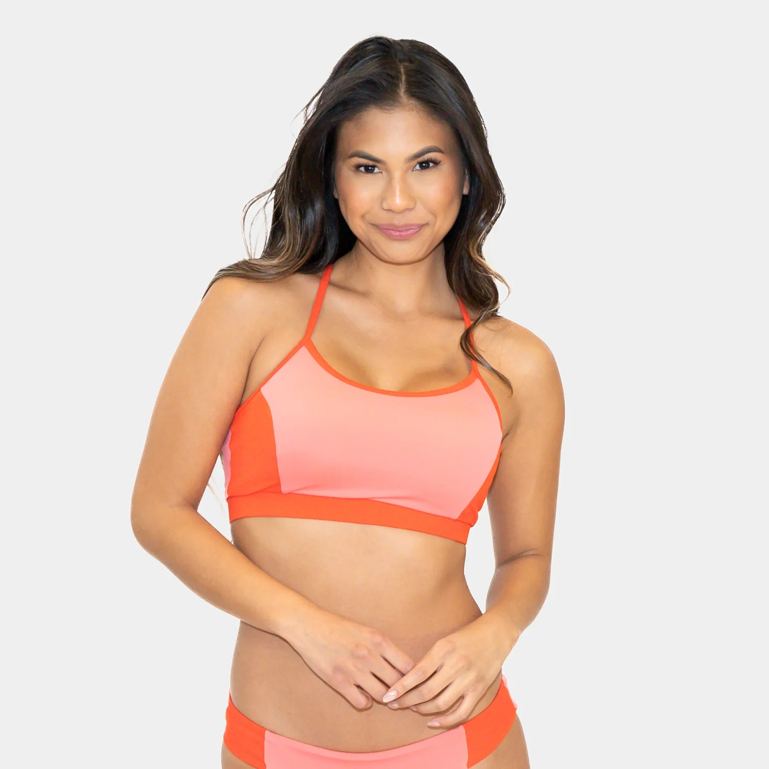 Mia Bikini Top - Coral & Poppy - FINAL SALE | Senita Athletics