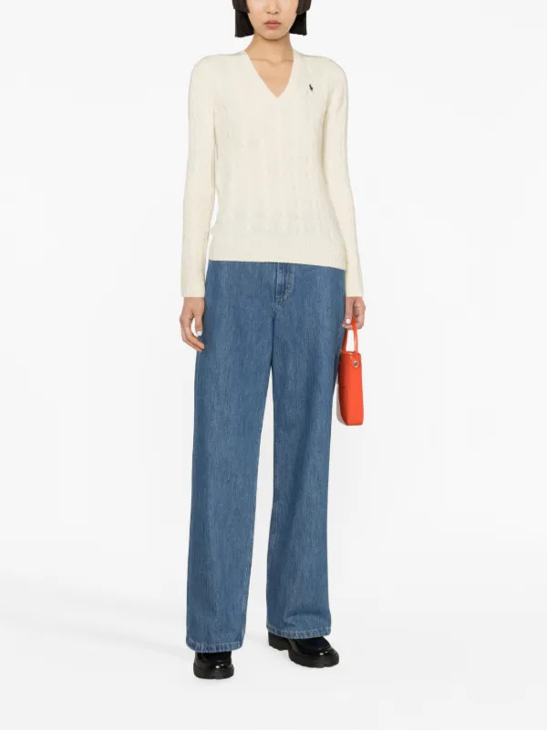 cable-knit V-neck jumper | Farfetch Global