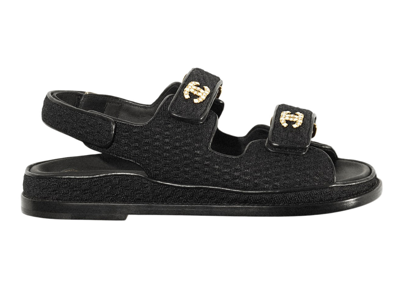 Women's Chanel Dad Sandal Knit Sneakers in Black/Gold | StockX