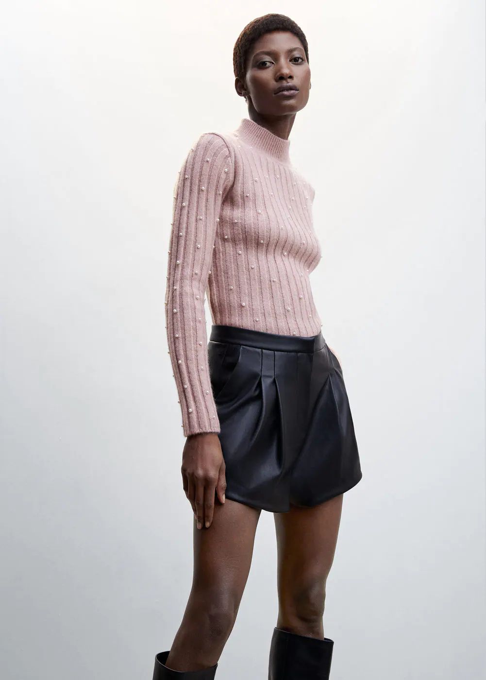 Pearl turtleneck sweater | MANGO (US)