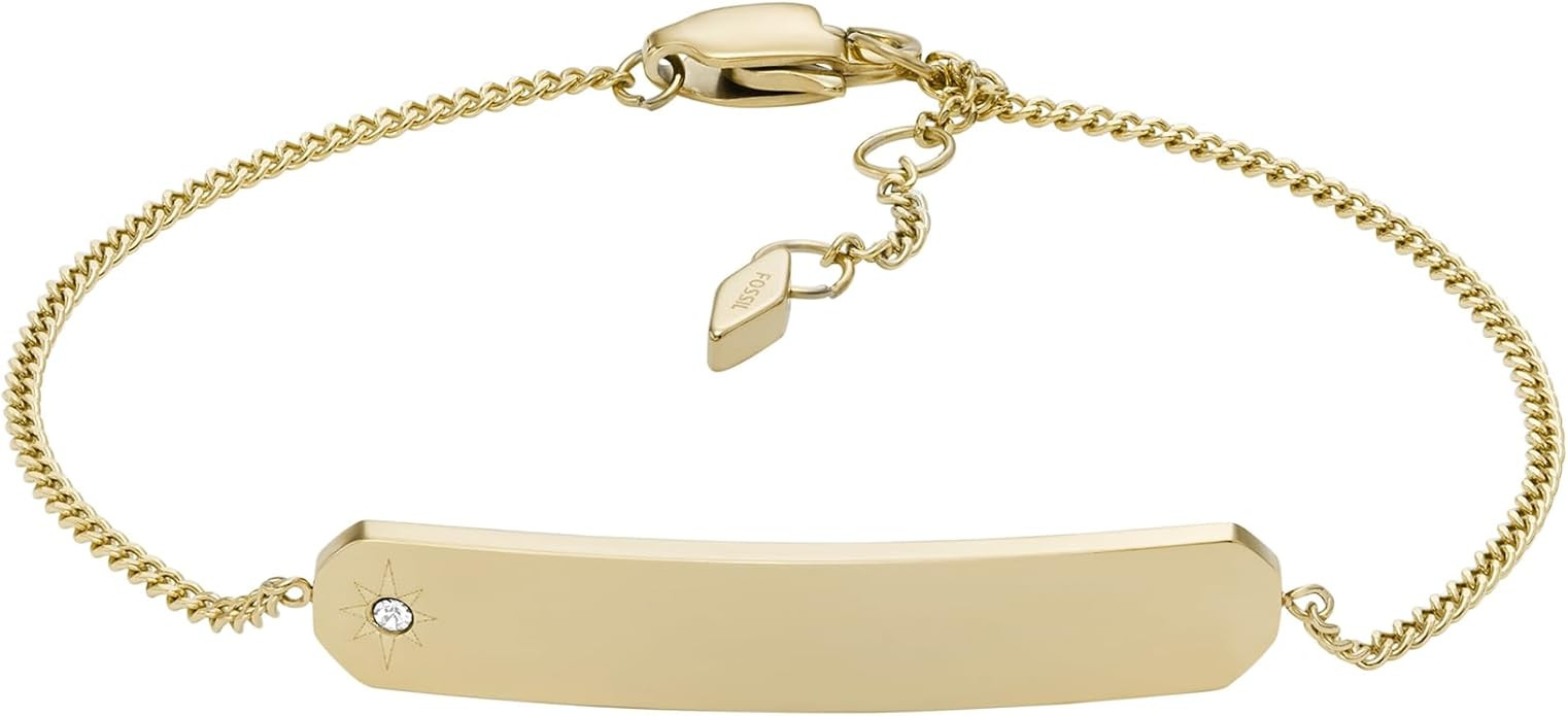 Fossil Women's Plated Stainless Steel Engravable Personalized Gift Bracelet for Women | Amazon (US)