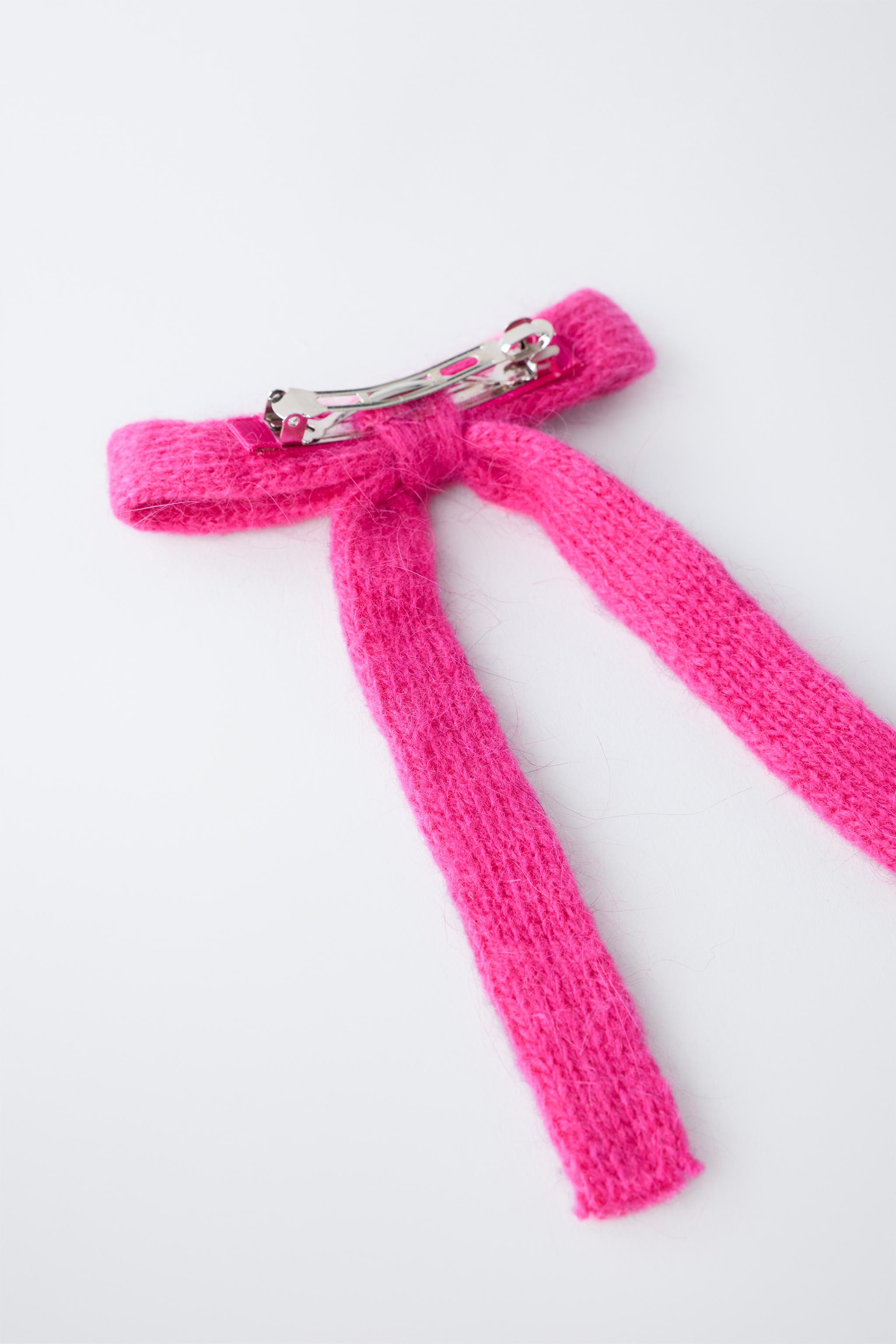 KNITTED BOW SNAP CLIP | Zara UK