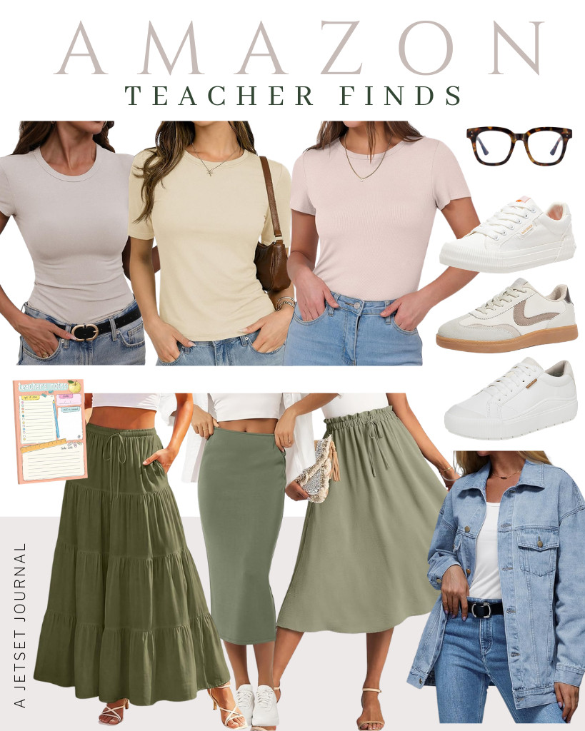 These stylish teacher outfit ideas are popular this week! To start, this regular-fit A-line skirt matches YUCOLEN’s slim-fit elbow-length top. For a relaxed, layered look, people love adding this oversized denim jacket from AUTOMET. These are such great finds!

#LTKSeasonal #LTKSaleAlert #LTKTravel 

 
