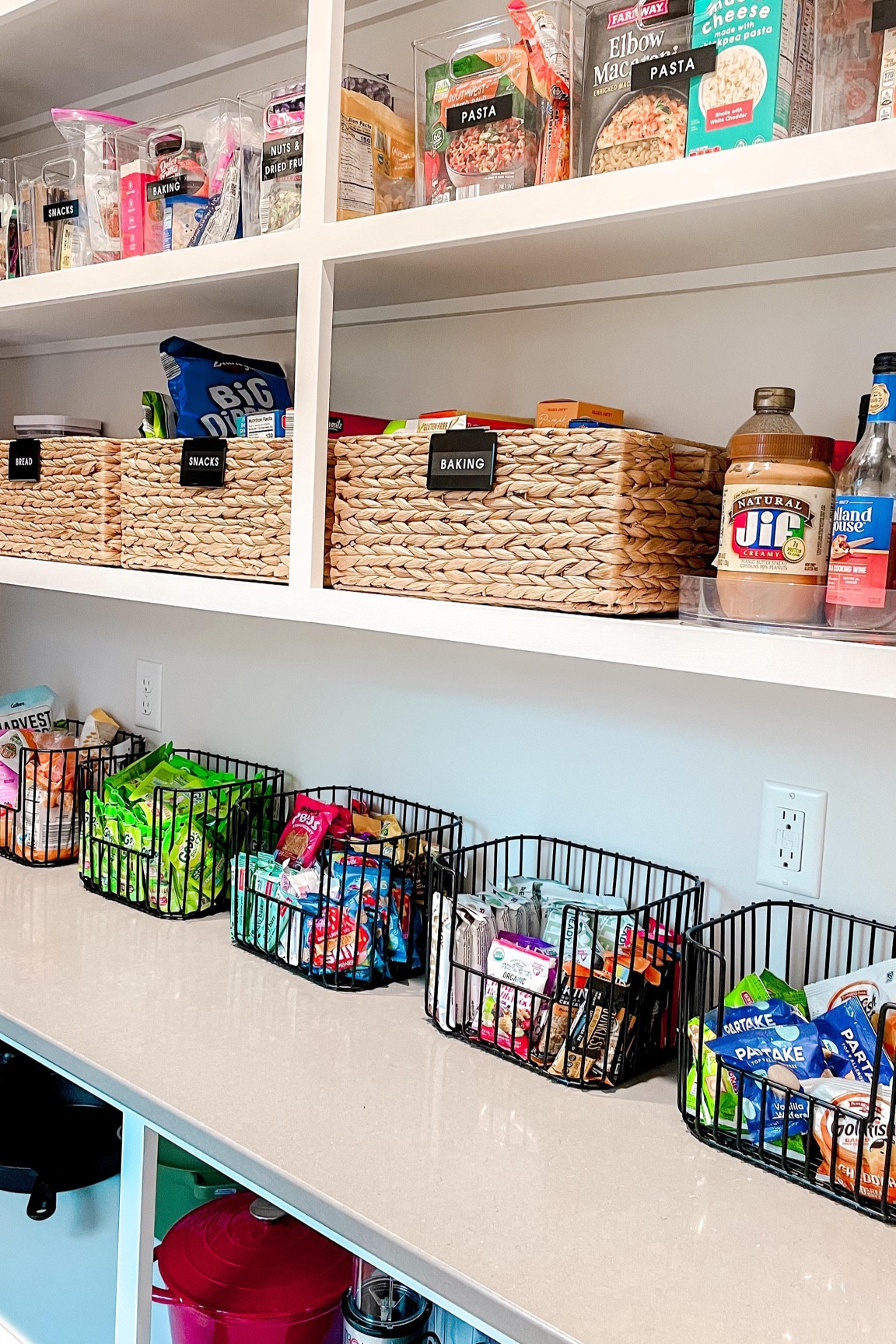 👀Peep the snack zone!
.
Love these water hyacinth baskets from The Container Store! These are the medium size! 

And the Vertica wire bins in black are stackable and in the small size from The Container Store.


#LTKHome