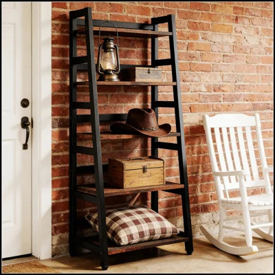 Natural Style Ladder Bookcase, Freestanding Storage Etagere with 5-Tier Shelves for Books and Decor | Wayfair North America
