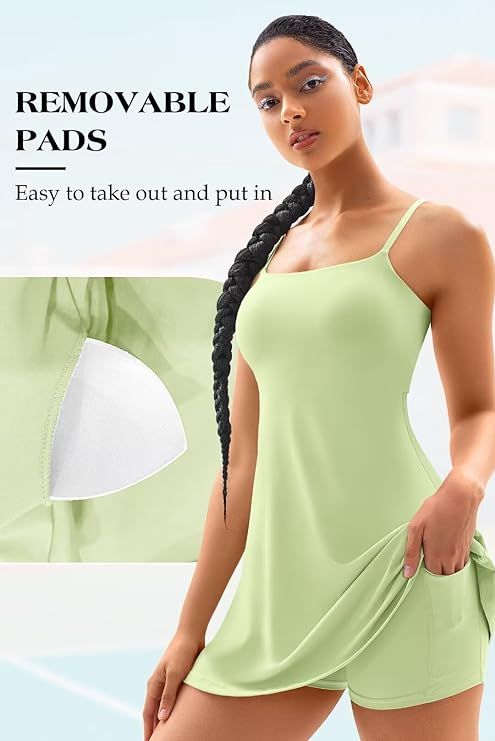 Vertvie Women's Tennis Dress with Built-in Shorts & Bra Workout Backless Golf Dress Activewear Ex... | Amazon (US)