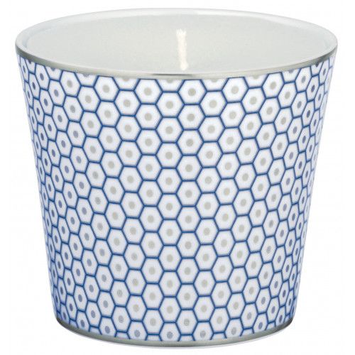 Raynaud Tresor Blue Candle Pot motive nÂ°3 Round 3.3 in. in a gift box | Gracious Style