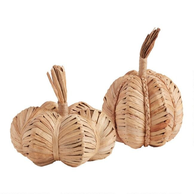 Raffia And Jute Pumpkin Decor | World Market