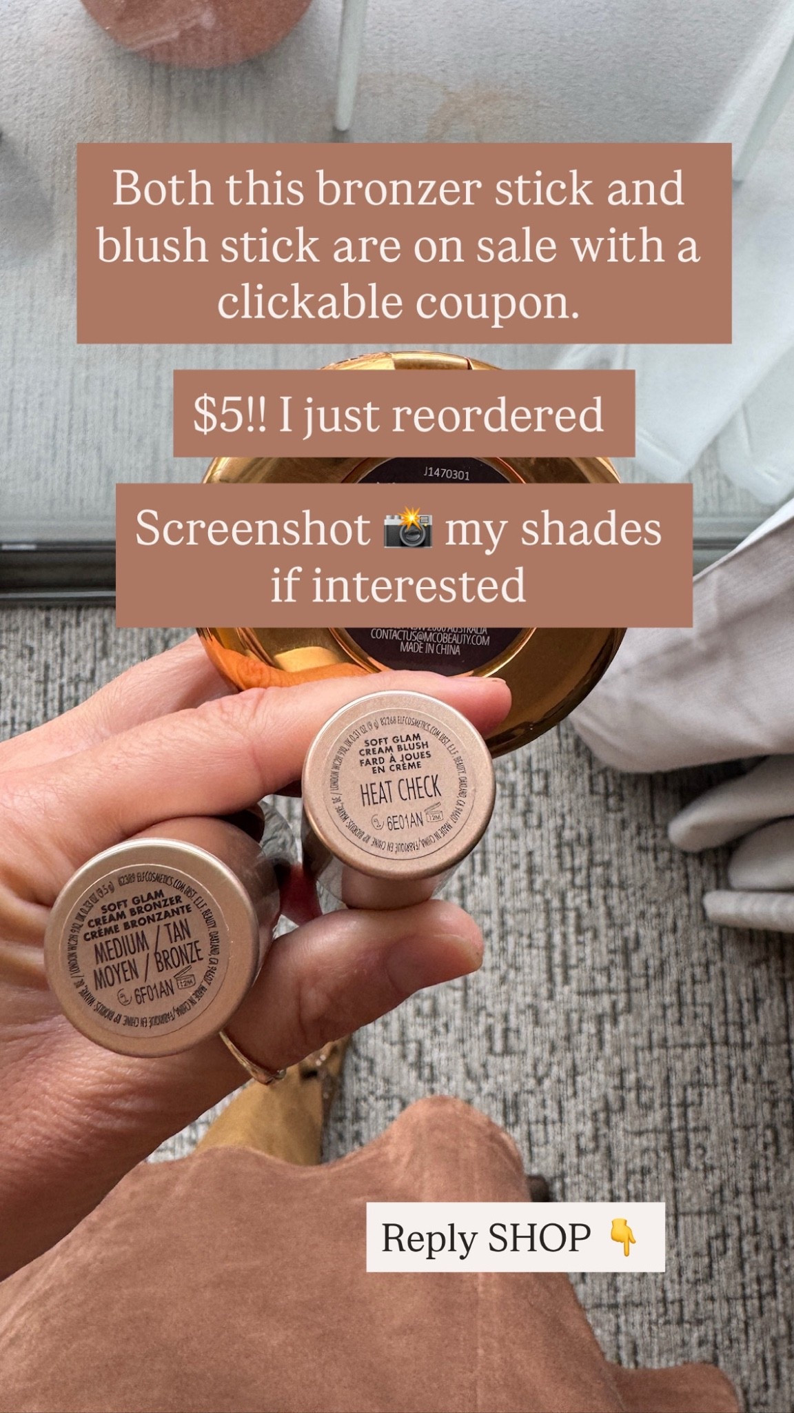 Clickable coupon brings these to $5 each!! I just reordered the blush and bronzer stick