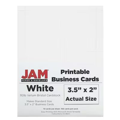 JAM Paper JAM Paper&#174; Printable Business Cards, 3.5 x 2, White Vellum, 100/Pack | Lowe's