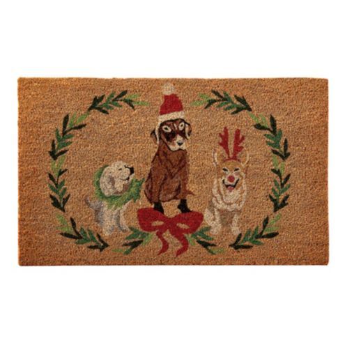 Holiday Dogs Christmas Door Mat | Ballard Designs, Inc.