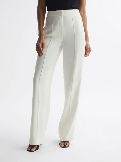 Reiss Cream Aleah Regular Pull On Trousers | Reiss UK