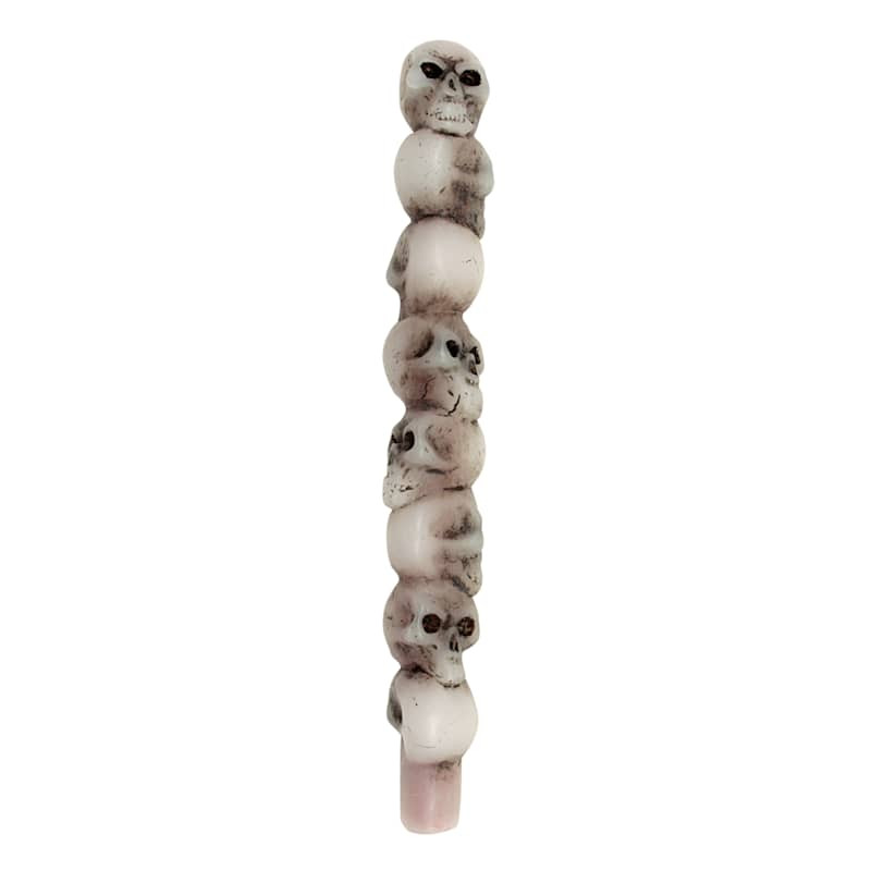 White Skulls Bleeding Taper Candle, 10" | At Home
